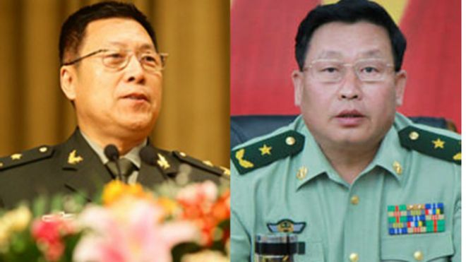 寇铁（左）和刘占琪是军中最新落马的“老虎”