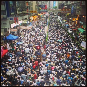 July 1 protests in Hong Kong. (Facebook)