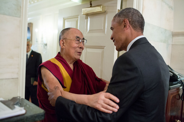 Obama meets the Dalai Lama, June 15, 2016. (Source: Flickr/The White House)