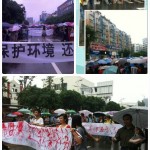 四川什邡:市民游街抗议建钼铜厂，政府放催泪弹造成市民受伤。