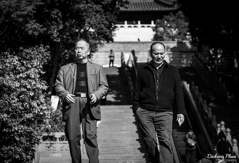 Photo: Two Elderly Men at Leifong Pagoda, by Dickson Phua