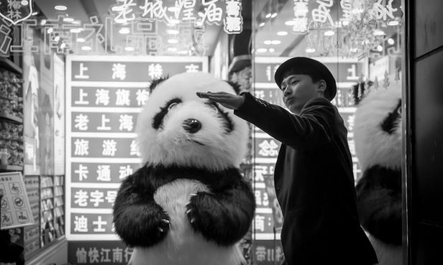 Photo: The Panda Mascot and His Partner, by Dickson Phua