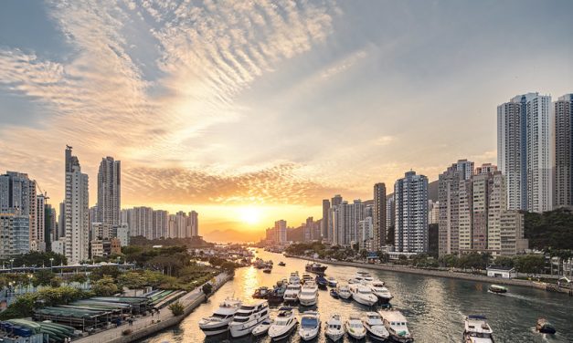 Photo: Sunset at Aberdeen, Hong Kong, by johnlsl