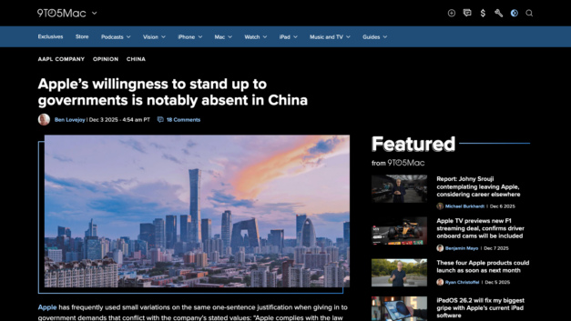 【CDT报告汇】9to5Mac：如果苹果选择像在美国、英国和印度那样对抗中国政府，会发生什么？