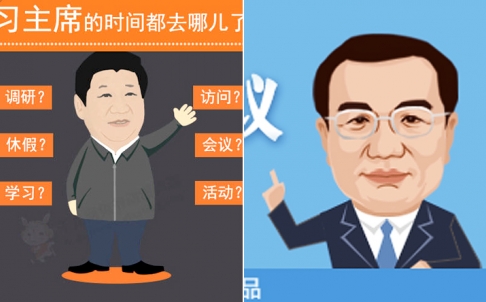 Li Joins Xi in Viral Cartoon Celebrity