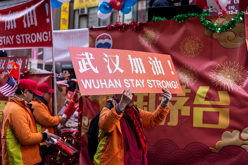 Photo: Wuhan Stay Strong! (Chinatown, NYC), by Nestor Galina