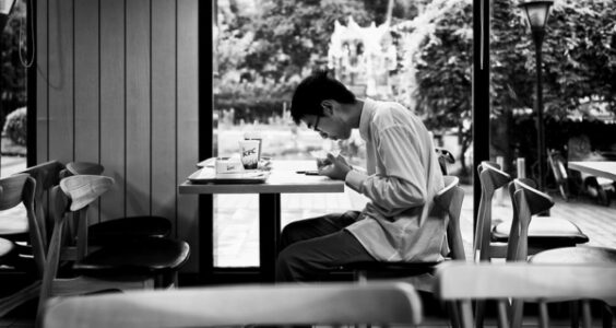 Photo: A High School Student Preparing for Exams in KFC, by hbnorth