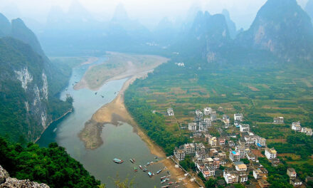 Photo: Bird’s eye view, Xingping, North Guangxi, China, by Dimitry B.