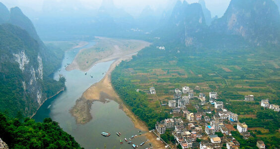 Photo: Bird’s eye view, Xingping, North Guangxi, China, by Dimitry B.