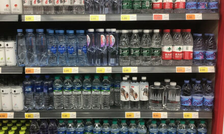 Photo: Brands of bottled water in China, by Harald Groven