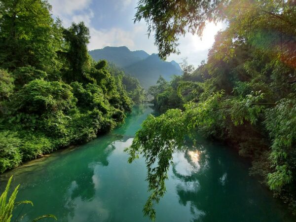 Photo: Seven Arcs Bridge at Xiaoqikong Scenic Area in Libo, by Alexander Lerch